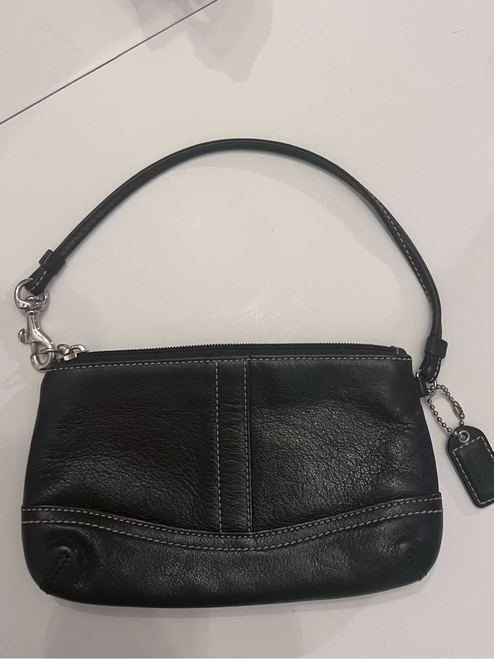 Coach Black Leather Wristlet Clutch